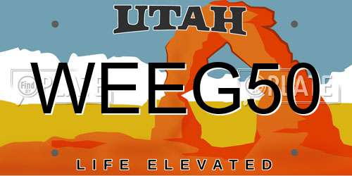 WEEG50 Utah License Plate