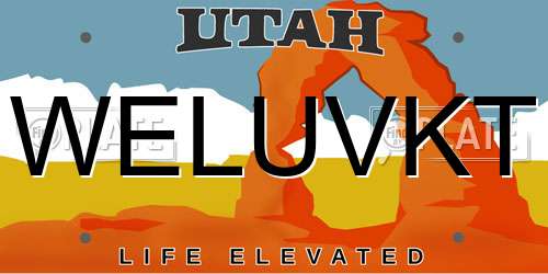 WELUVKT Utah License Plate