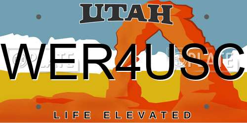 WER4USC Utah License Plate