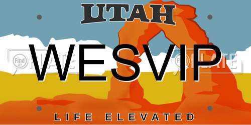 WESVIP Utah License Plate