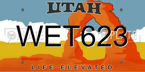 WET623 Utah License Plate
