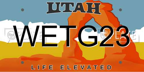 WETG23 Utah License Plate