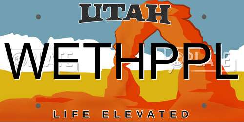 WETHPPL Utah License Plate