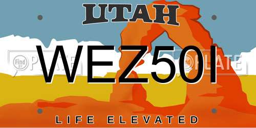 WEZ50I Utah License Plate