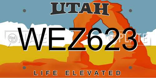WEZ623 Utah License Plate