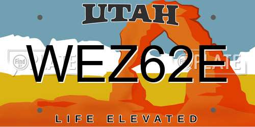 WEZ62E Utah License Plate