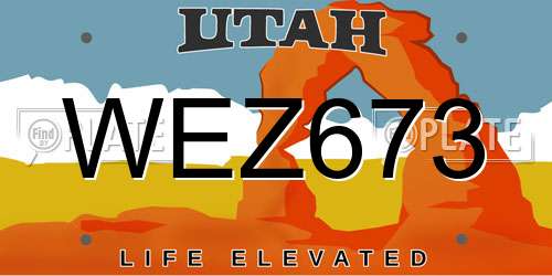 WEZ673 Utah License Plate