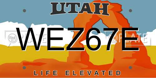 WEZ67E Utah License Plate