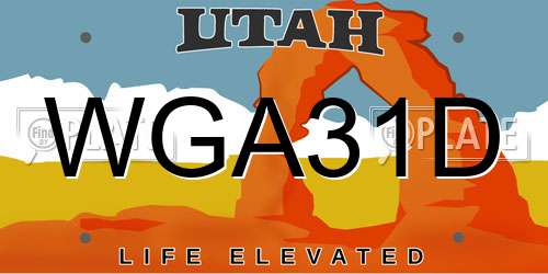 WGA31D Utah License Plate