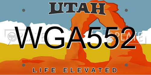 WGA552 Utah License Plate