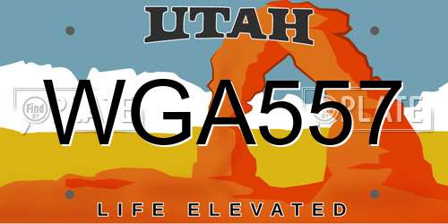 WGA557 Utah License Plate