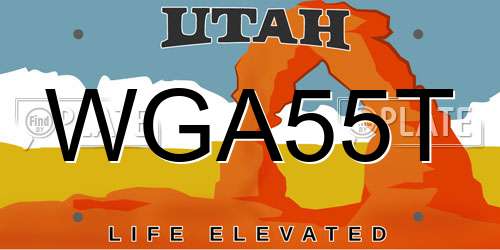 WGA55T Utah License Plate