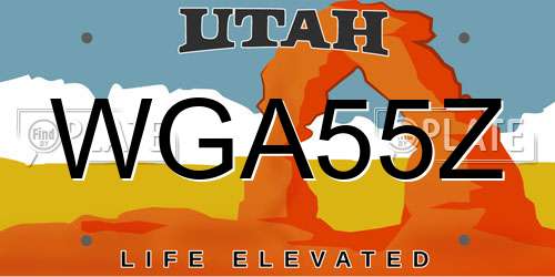 WGA55Z Utah License Plate