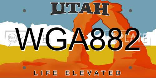 WGA882 Utah License Plate