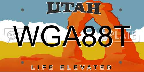WGA88T Utah License Plate