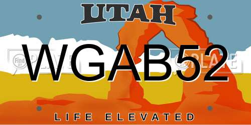 WGAB52 Utah License Plate