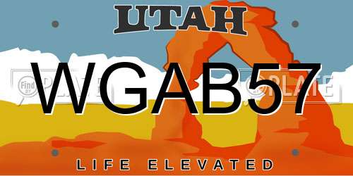 WGAB57 Utah License Plate