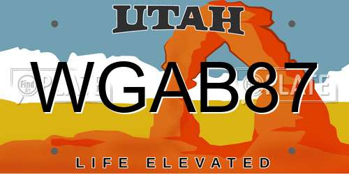 WGAB87 Utah License Plate