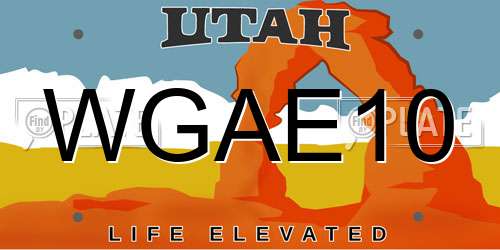 WGAE10 Utah License Plate