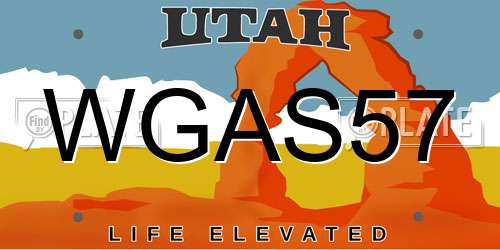WGAS57 Utah License Plate