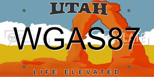 WGAS87 Utah License Plate