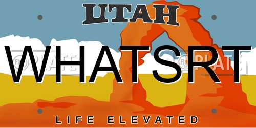 WHATSRT Utah License Plate