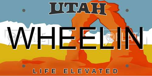 WHEELIN Utah License Plate