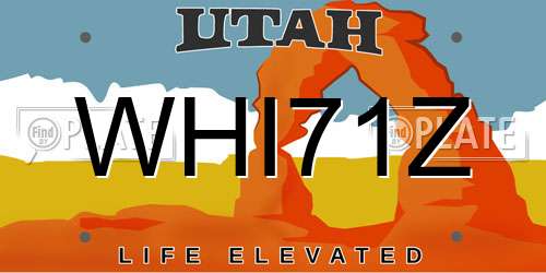 WHI71Z Utah License Plate