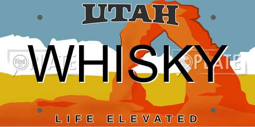 WHISKY Utah License Plate