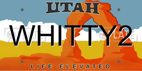 WHITTY2 Utah License Plate