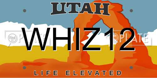 WHIZ12 Utah License Plate