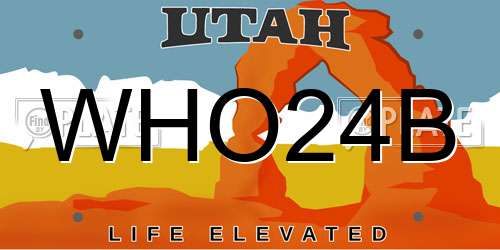 WHO24B Utah License Plate