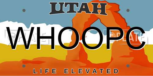 WHOOPC Utah License Plate