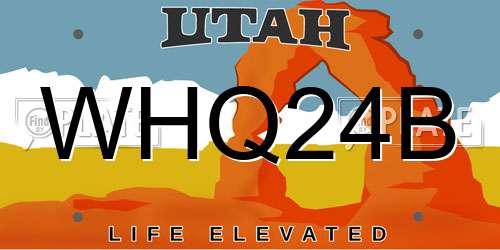 WHQ24B Utah License Plate