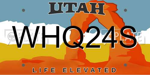 WHQ24S Utah License Plate