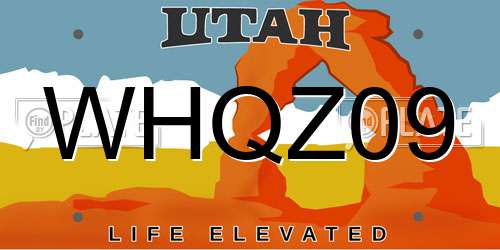 WHQZ09 Utah License Plate