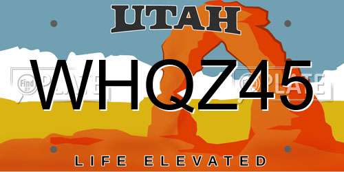 WHQZ45 Utah License Plate