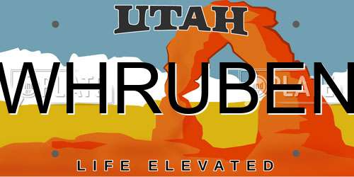 WHRUBEN Utah License Plate