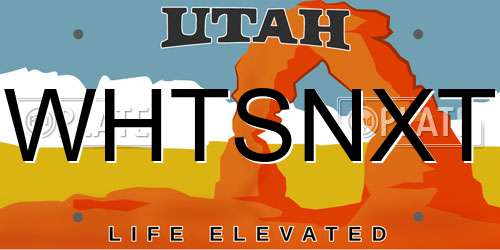 WHTSNXT Utah License Plate