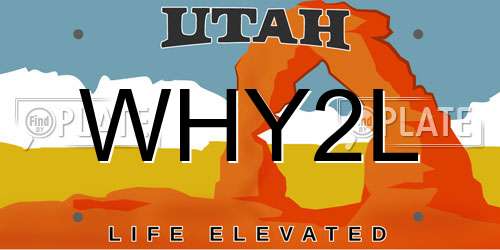 WHY2L Utah License Plate