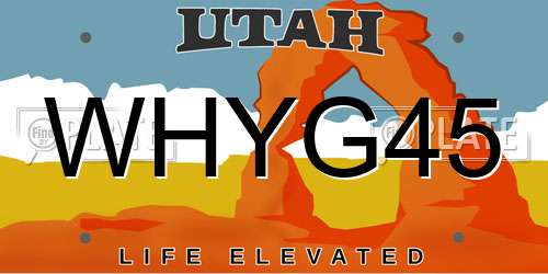 WHYG45 Utah License Plate