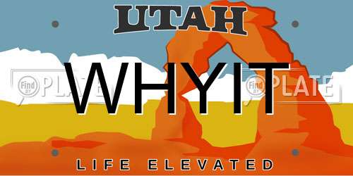 WHYIT Utah License Plate