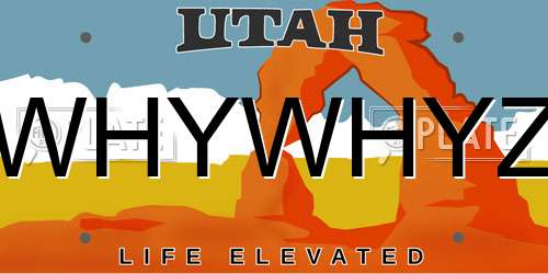 WHYWHYZ Utah License Plate