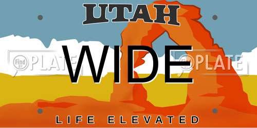 WIDE Utah License Plate