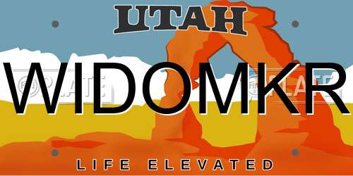 WIDOMKR Utah License Plate