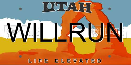 WILLRUN Utah License Plate