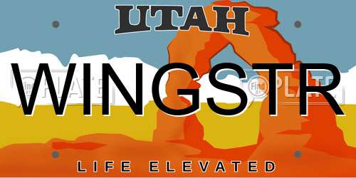 WINGSTR Utah License Plate
