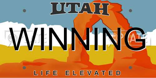 WINNING Utah License Plate