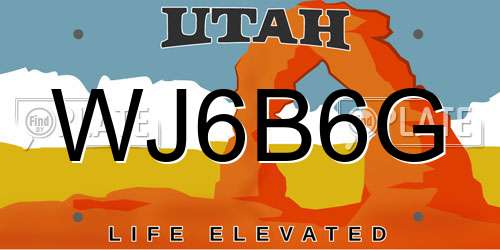 WJ6B6G Utah License Plate