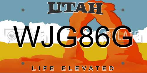 WJG86G Utah License Plate